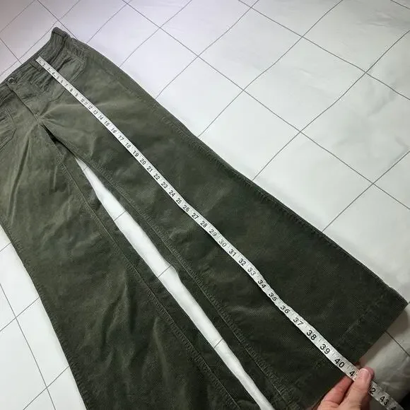 Anthropologie Pilcro Pants Womens 28 Green Moss Corduroy Trouser Bootcut Slim - Picture 13 of 15